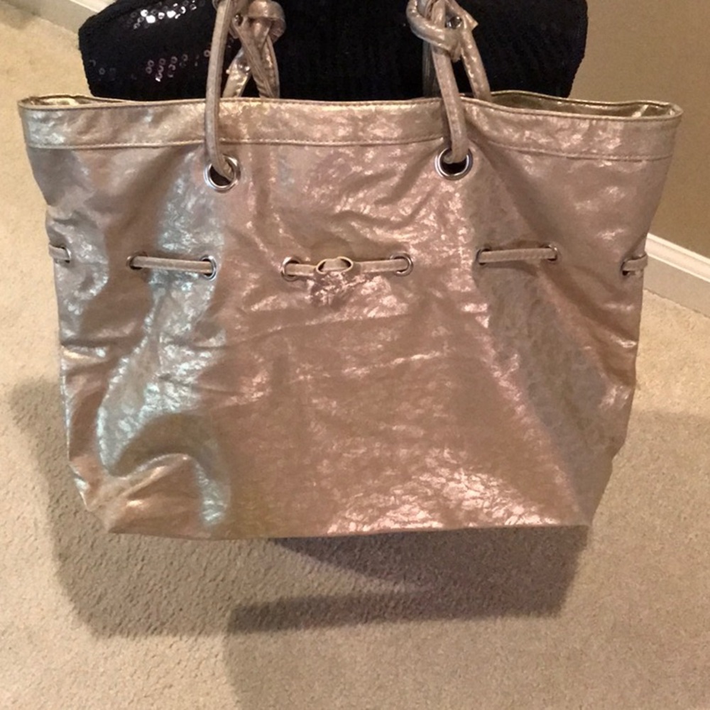 Great NWOT DSW Gold Drawstring Tote